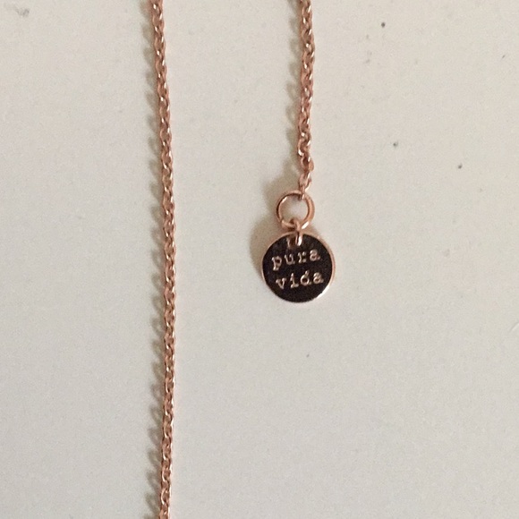 Pura Vida Rose Gold Necklace with Wave Charm - Picture 4 of 5